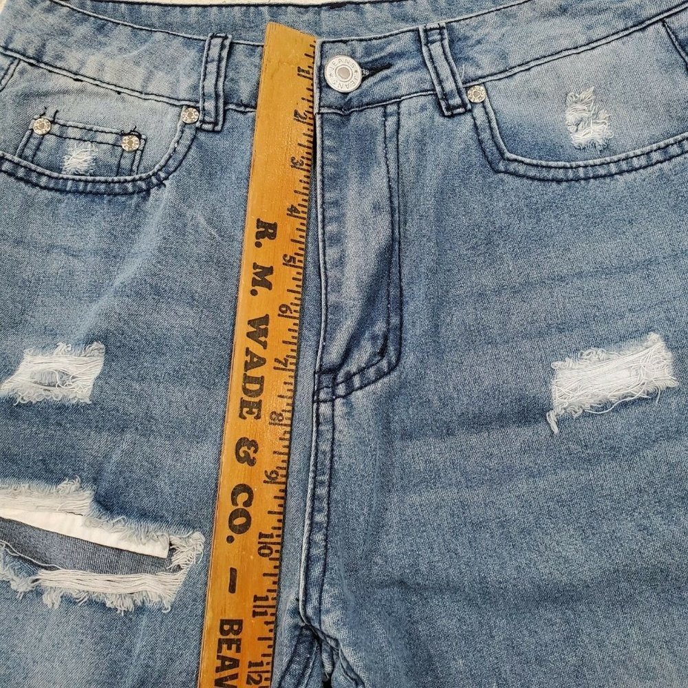 Womens Blush Mark JEANS Fredrica Blue Distressed Denim Size S - NWT - Picture 8 of 9